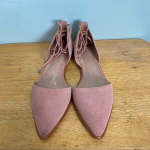 Madewell‎ Arielle D’Orsay Flats Ankle Wrap Pink Pointed Toe